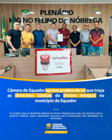 Câmara aprova projeto de lei que traça as diretrizes básicas do ensino integral no município de Equador-RN